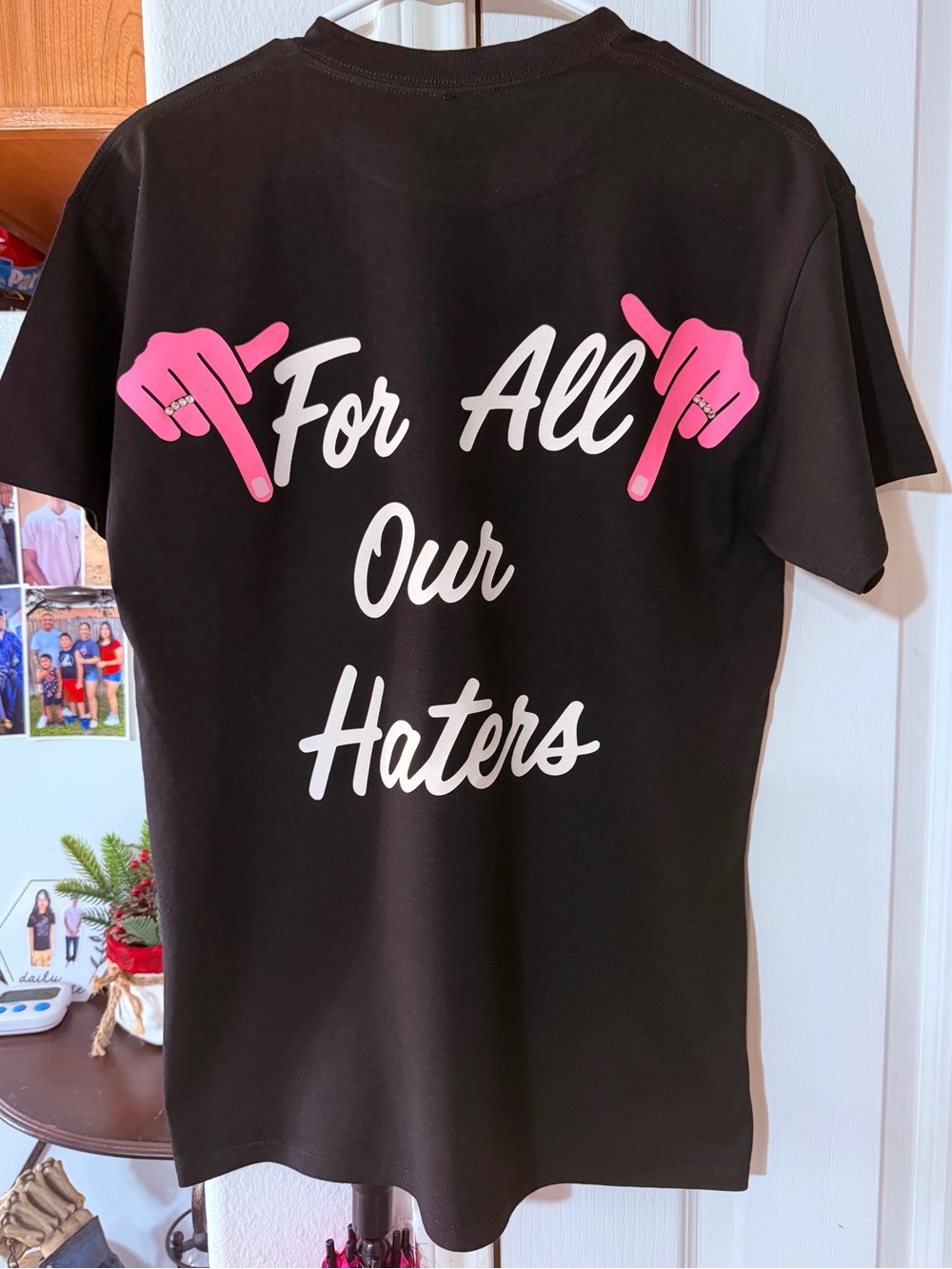 Adult Black Graphic Tee "For All Our Haters"